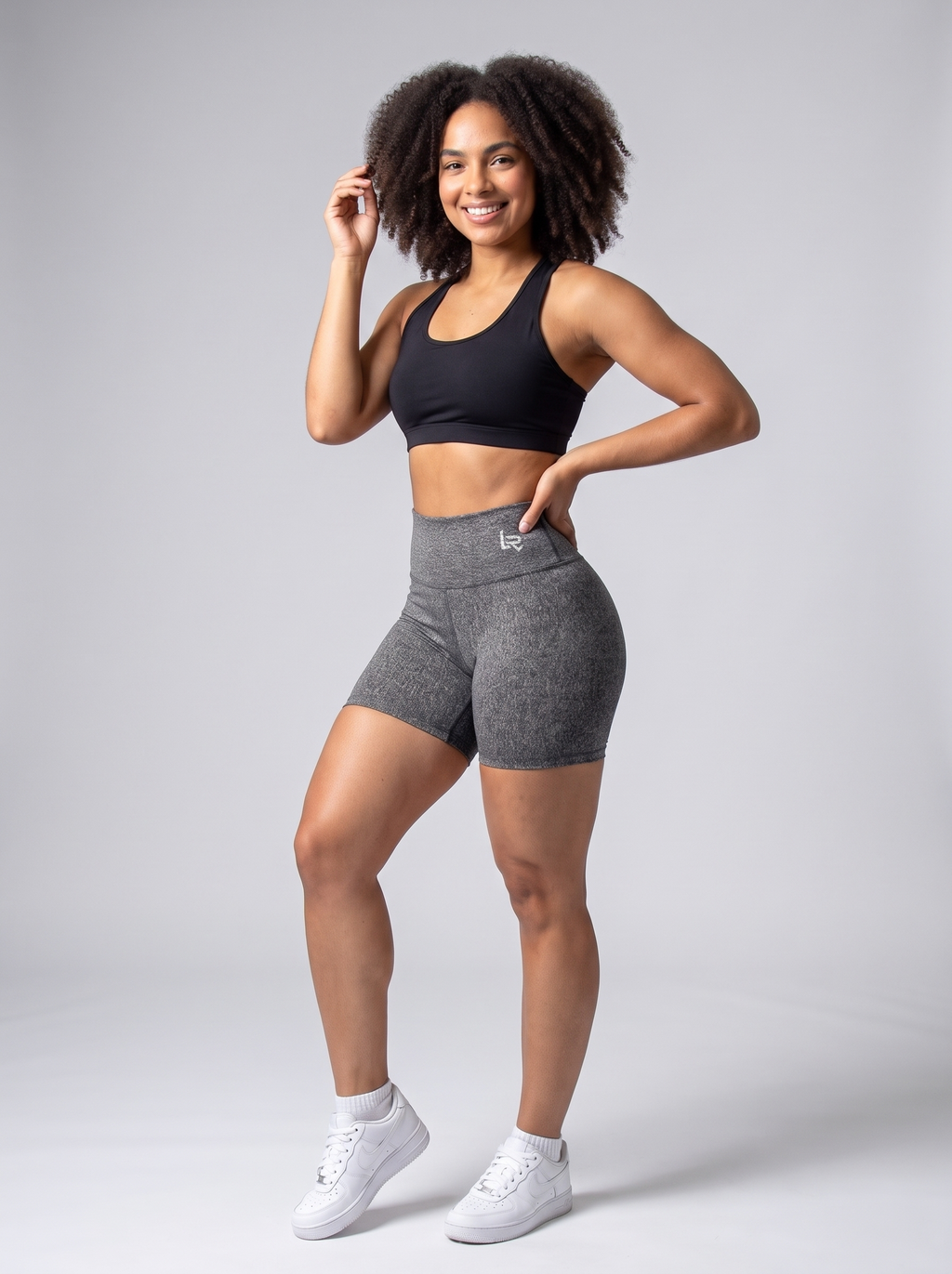 Short Gris Moldeador - vista 3/4