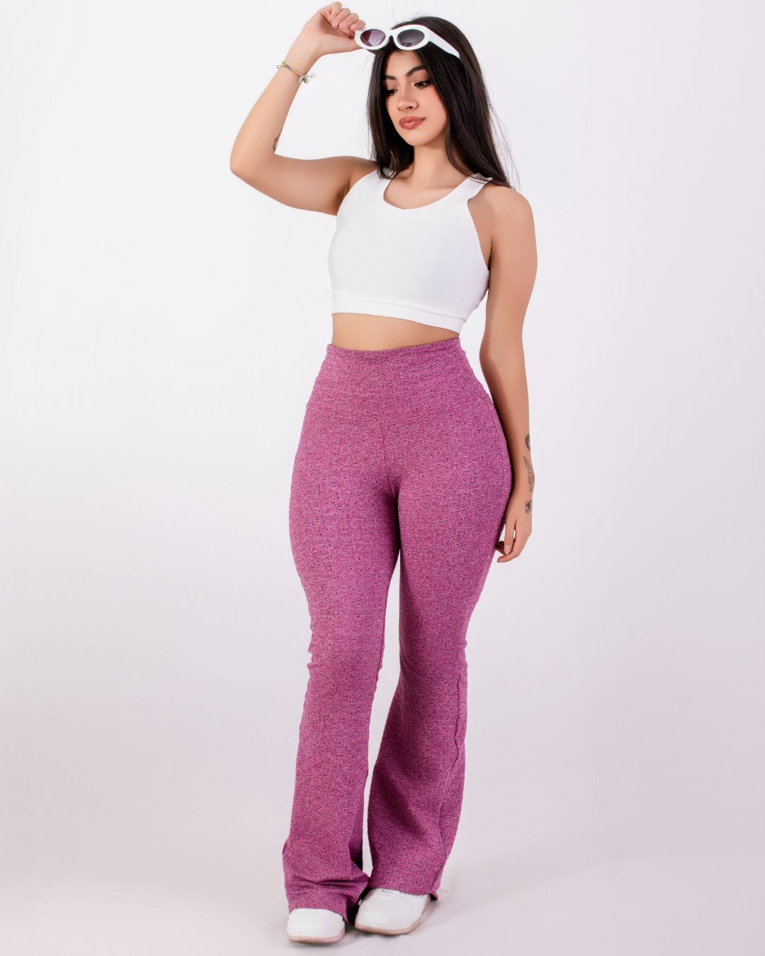 Pantalón Campana Rosa Jaspe 3.0 Control Abdomen y Bolsillo Imagen secundaria del producto
