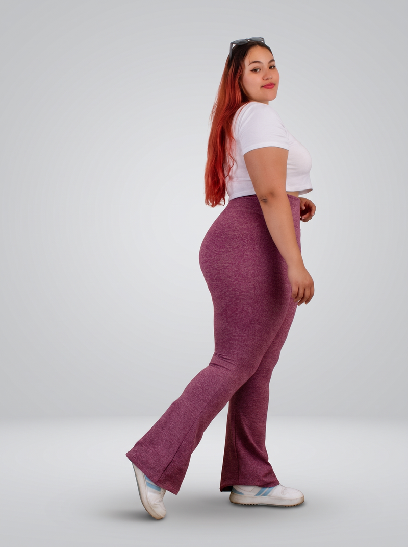 Pantalon Campana Plus Size Vino - vista 3/4