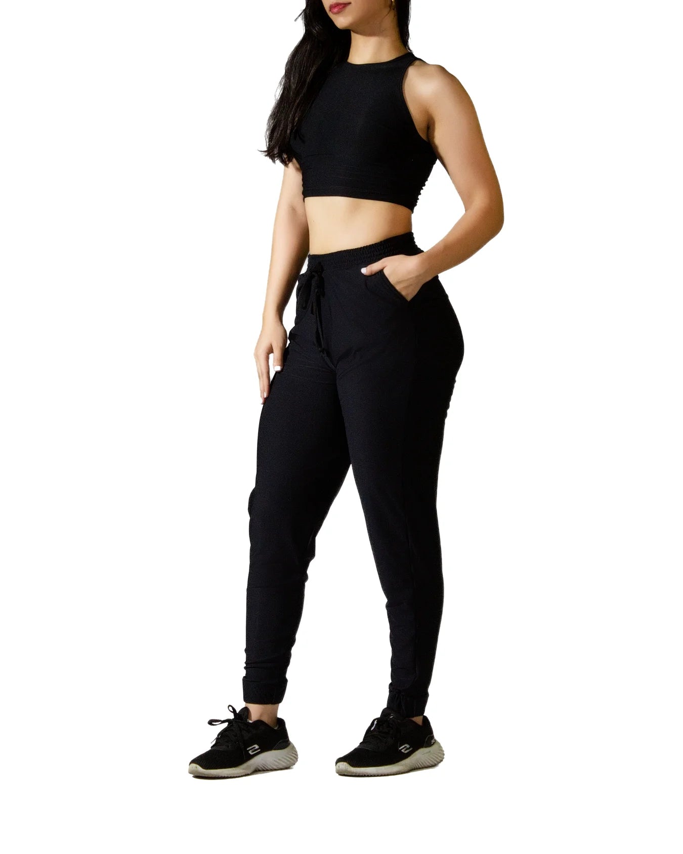 Joggers negros mujer hotsell