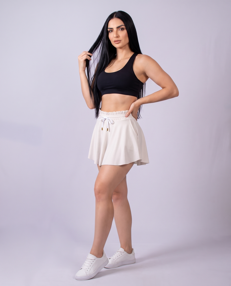 Falda short  Blanco Marfíl - frente