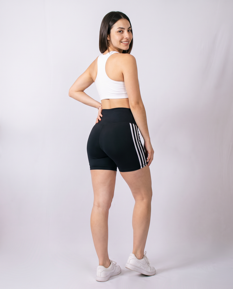 Short Line Black LR - espalda con rayas