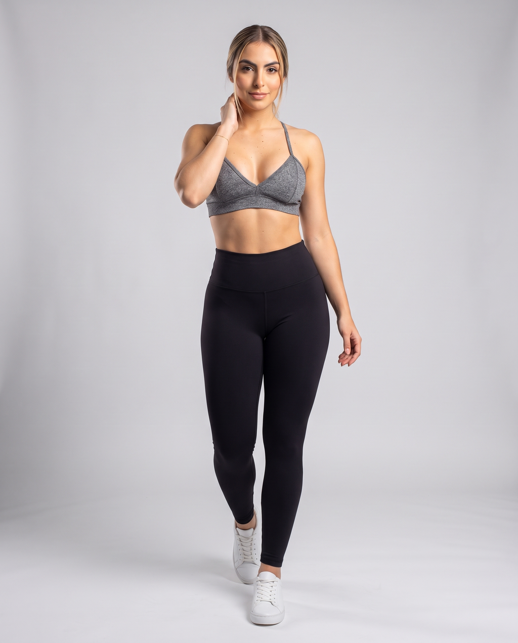 Top Bra Gris Jaspe - frente
