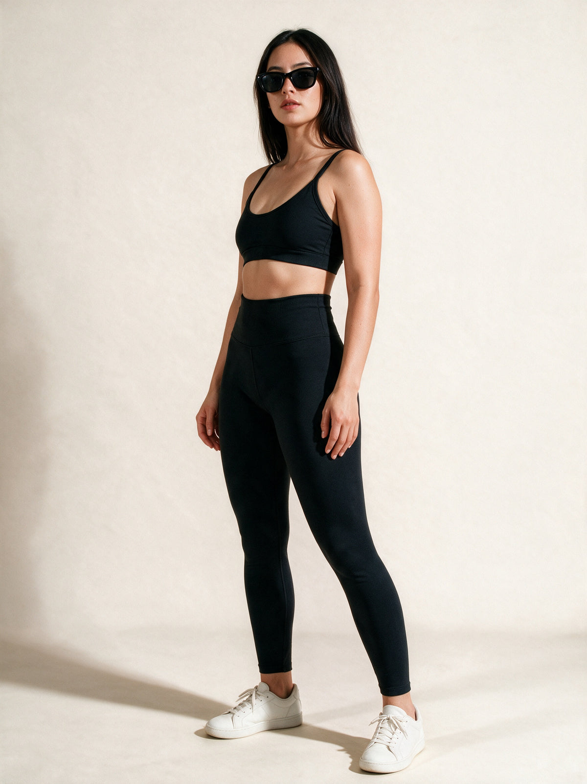 Leggins Powernet negro control abdomen — vista lateral | LincRock